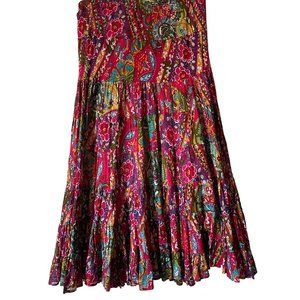Prairie Skirt, Maxi, Floral Boho, Lined Multi Color Floral